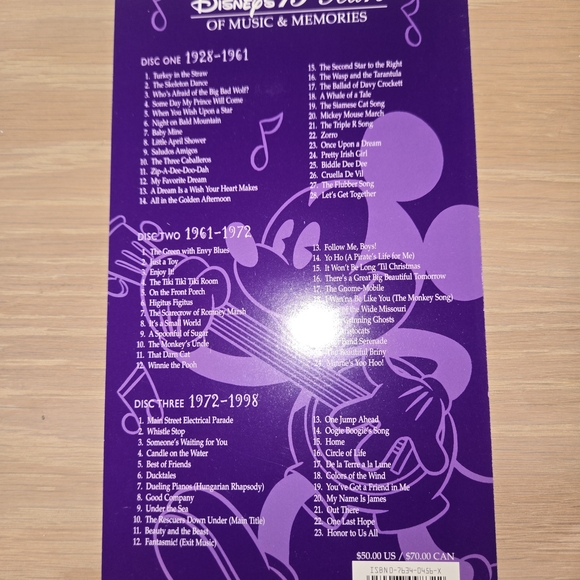 PDisney 75th Anniversary Of Music & Memories - Picture 4 of 5